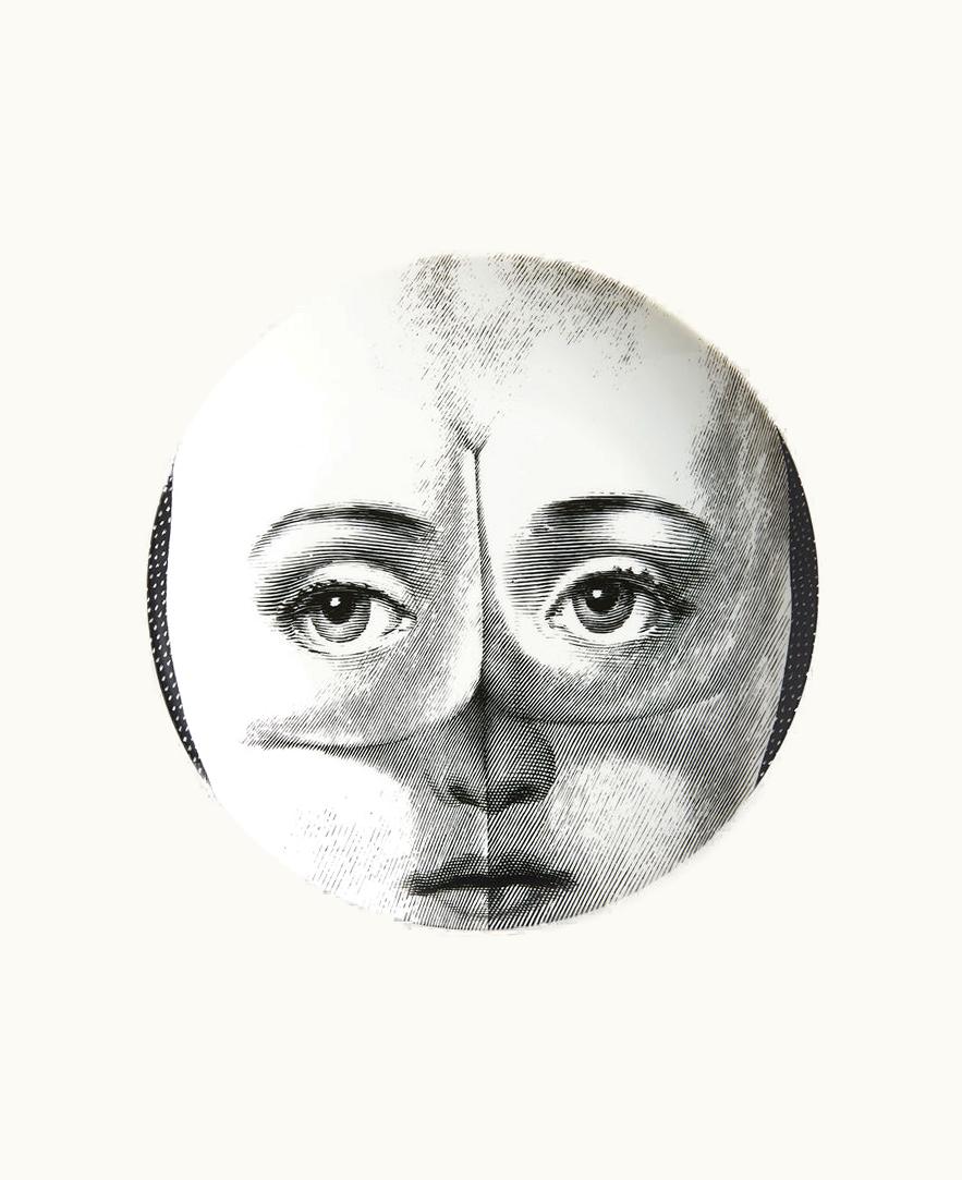 Fornasetti Fornasetti Wall Plate Tema E Variazioni N.304 In White / Black