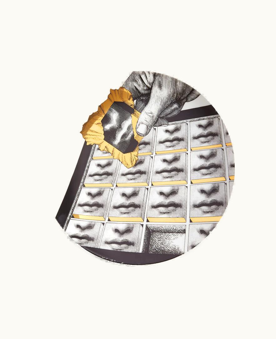 Fornasetti Fornasetti Wall Plate Tema E Variazioni N.362 In White / Black / Gold