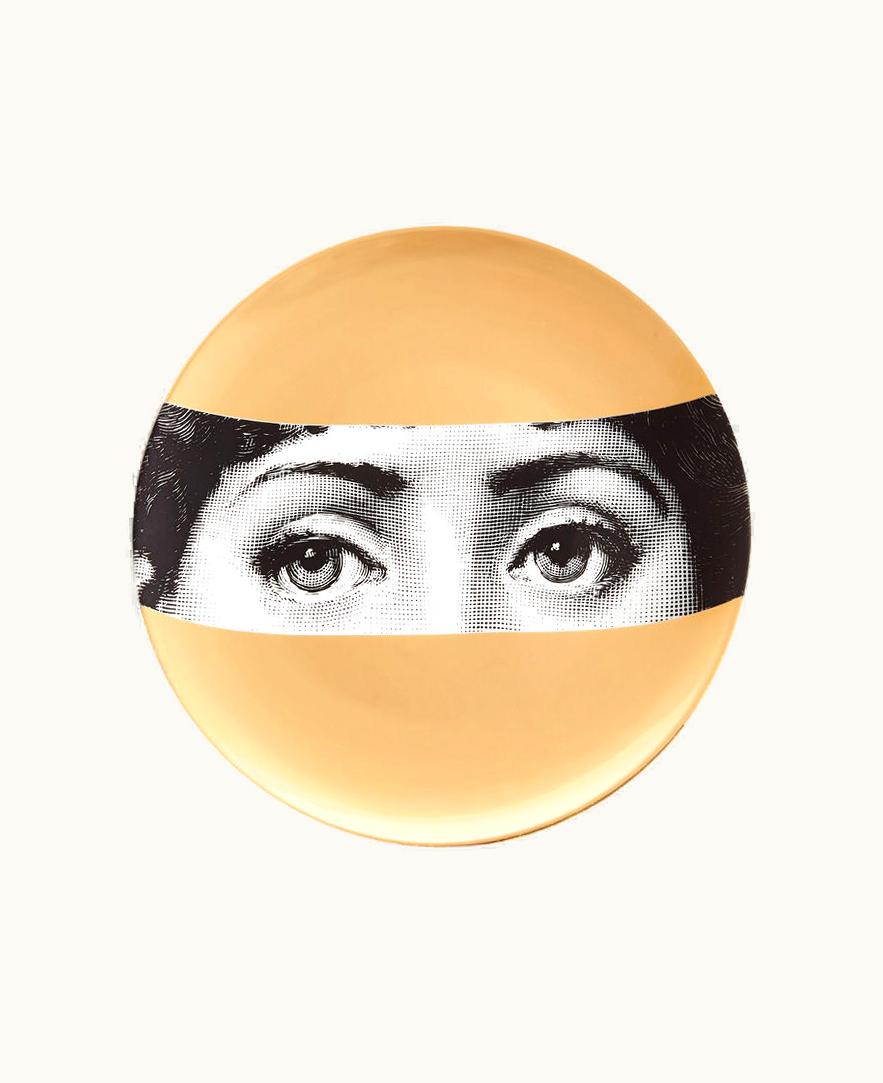 Fornasetti Wall Plate Tema E Variazioni N.32 In White / Black / Gold