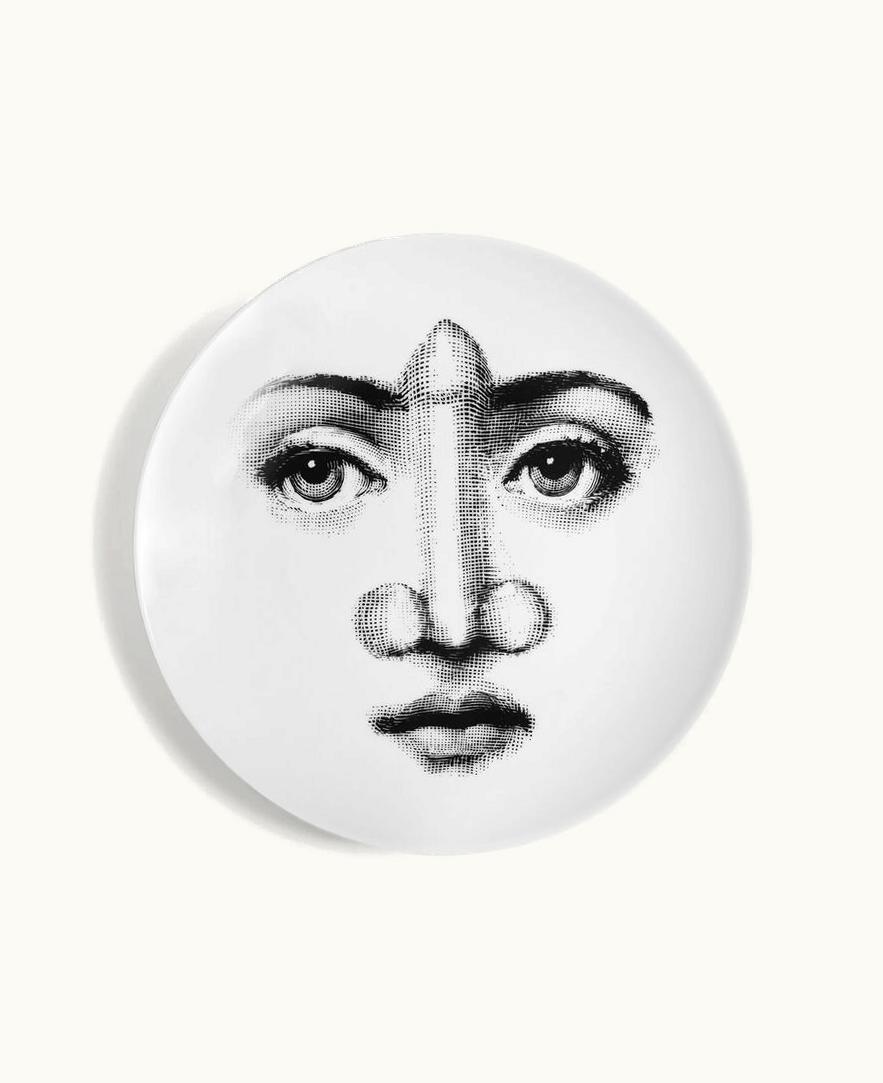 Fornasetti Fornasetti Wall Plate Tema E Variazioni N.336 In White / Black