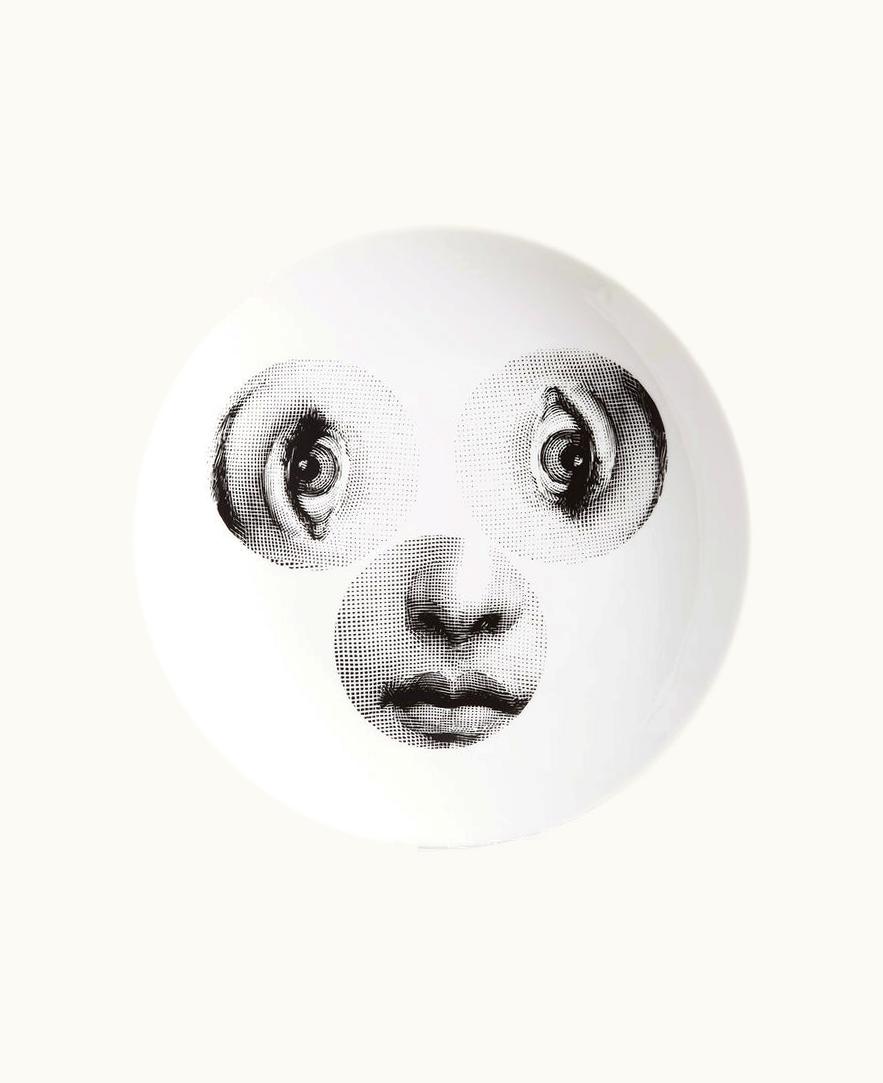 Fornasetti Fornasetti Wall Plate Tema E Variazioni N.40 In White / Black