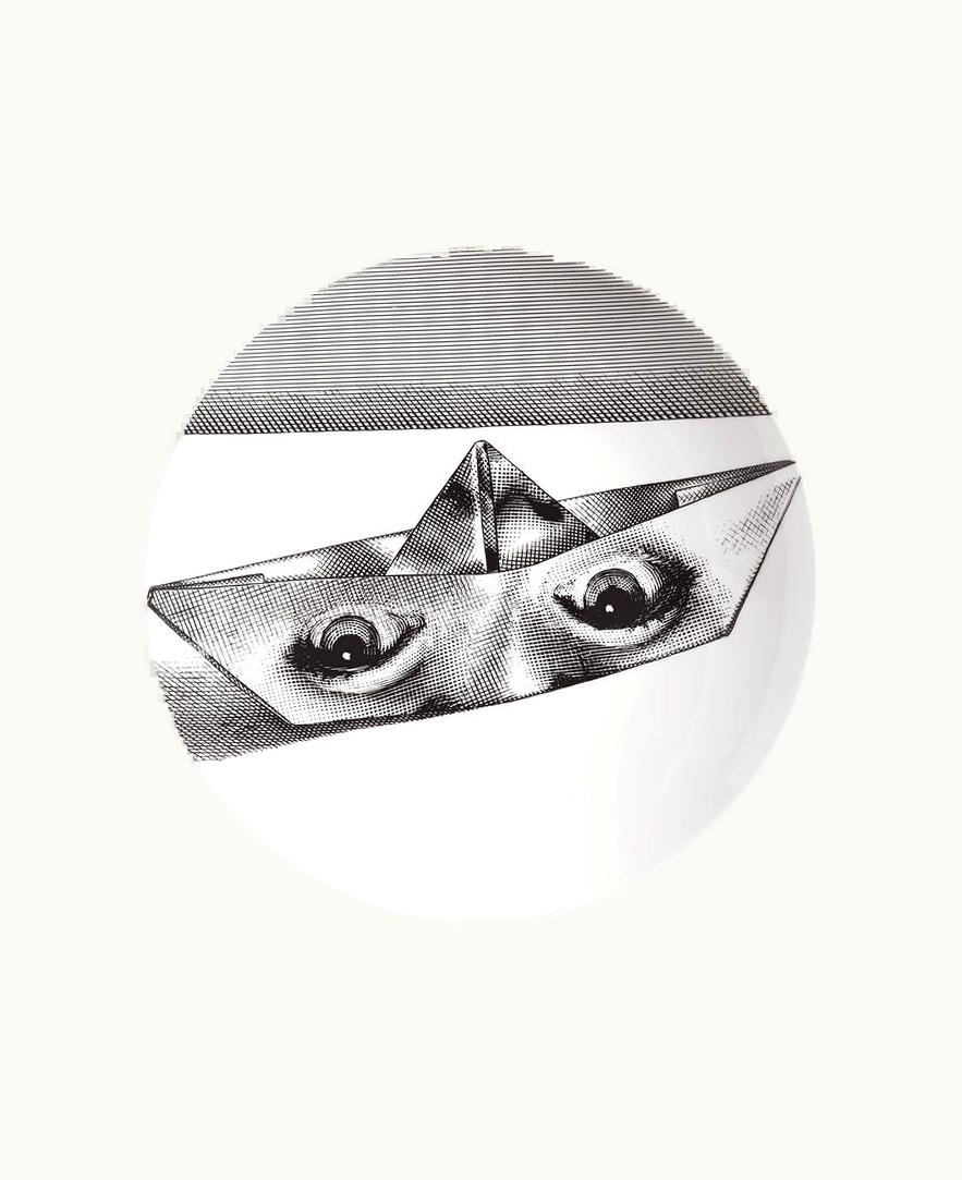 Fornasetti Fornasetti Wall Plate Tema E Variazioni N.293 In White / Black