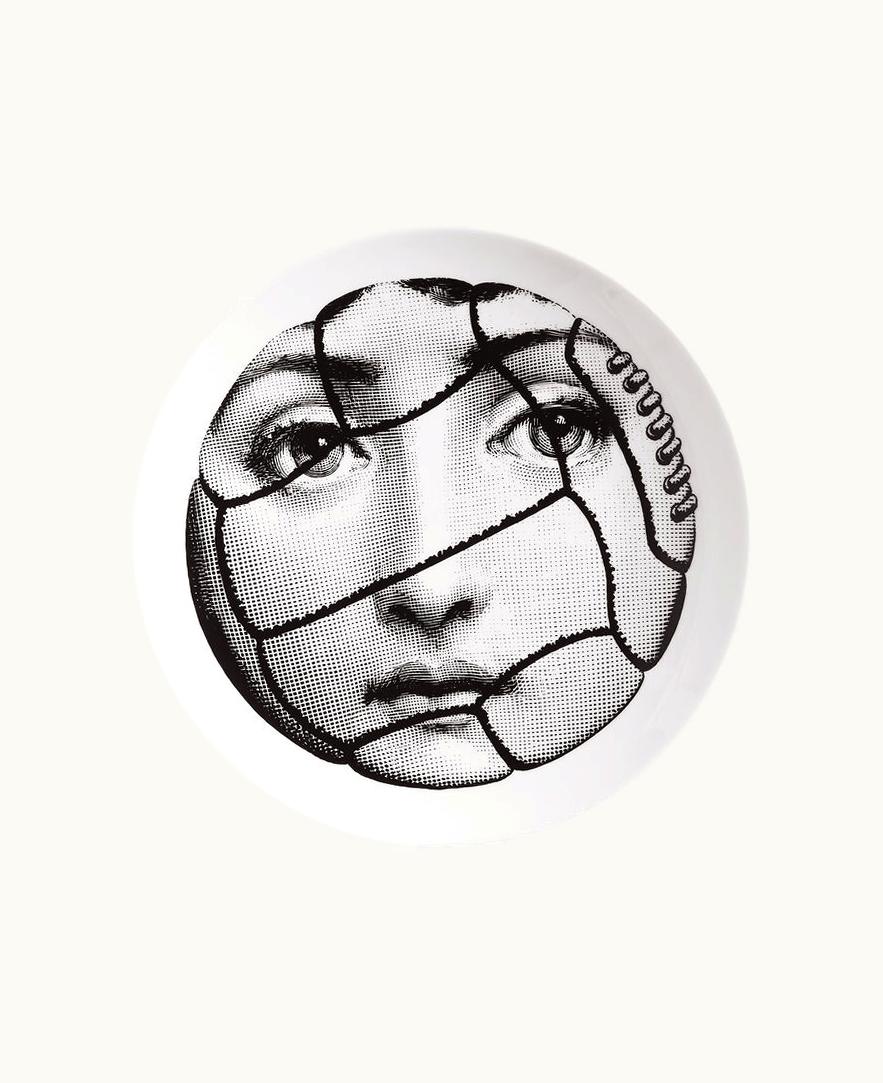 Fornasetti Fornasetti Wall Plate Tema E Variazioni N.117 In White / Black