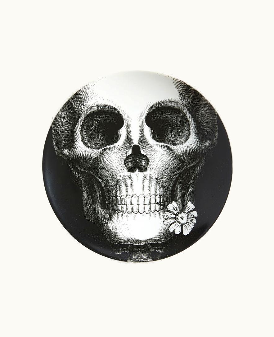 Fornasetti Fornasetti Wall Plate Tema E Variazioni N.365 In White / Black