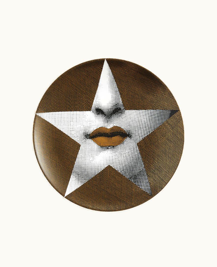 Fornasetti Fornasetti Wall Plate Tema E Variazioni N.399 In White / Black / Gold