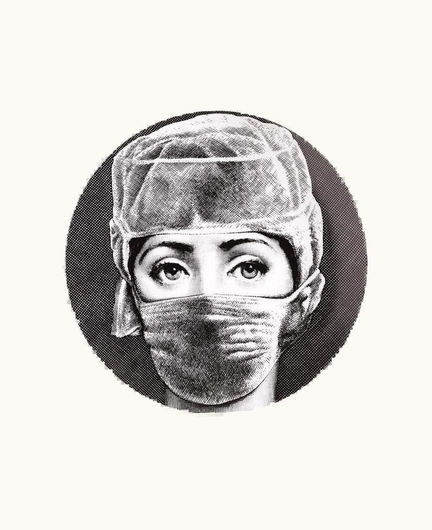 Fornasetti Fornasetti Wall Plate Tema E Variazioni N.268 In White / Black