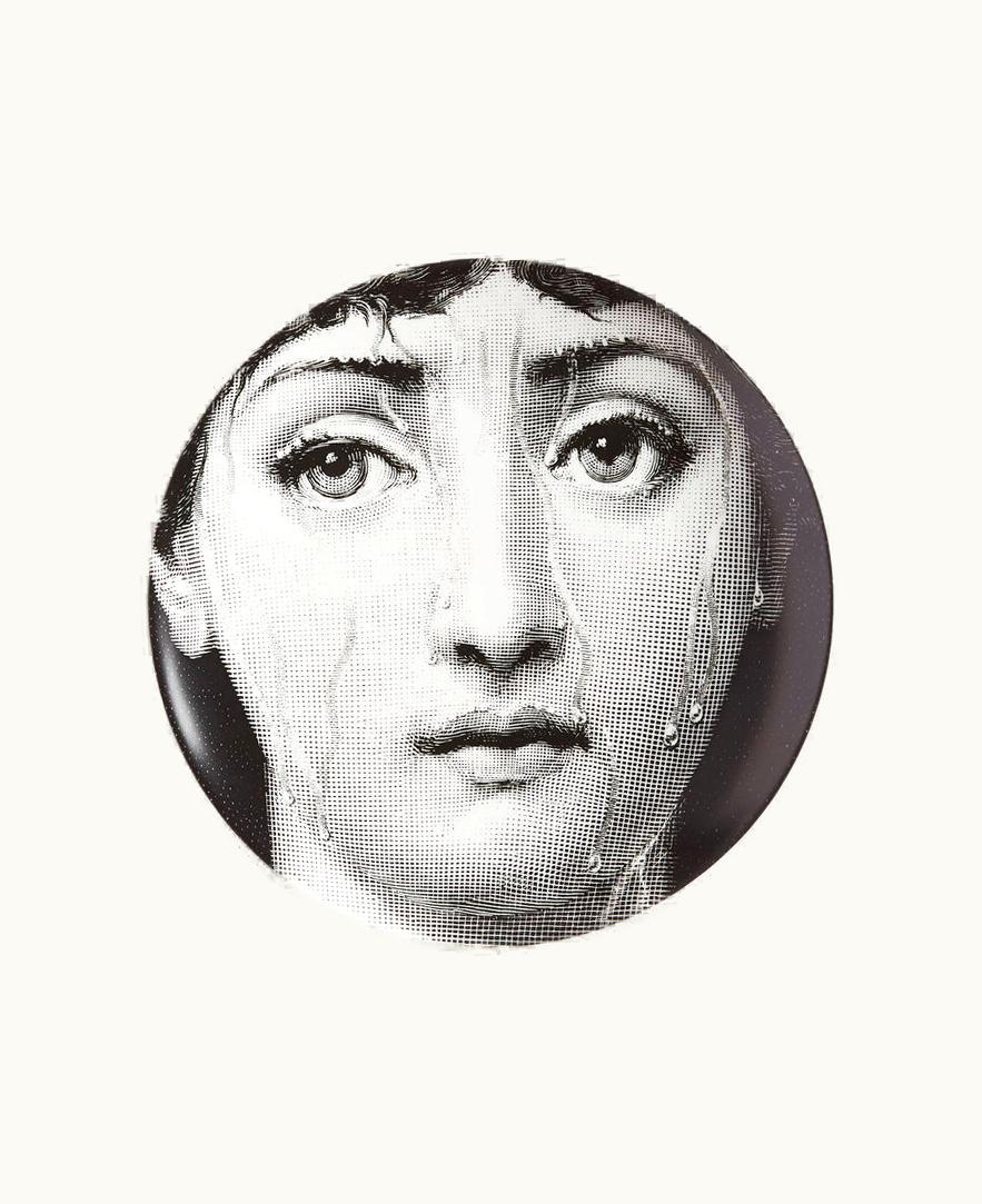 Fornasetti Fornasetti Wall Plate Tema E Variazioni N.243 In White / Black