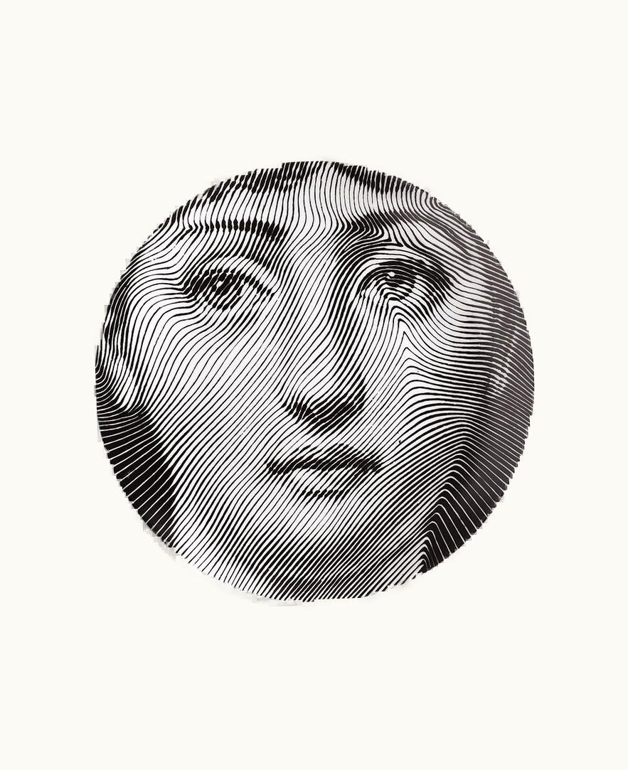 Fornasetti Fornasetti Wall Plate Tema E Variazioni N.270 In White / Black