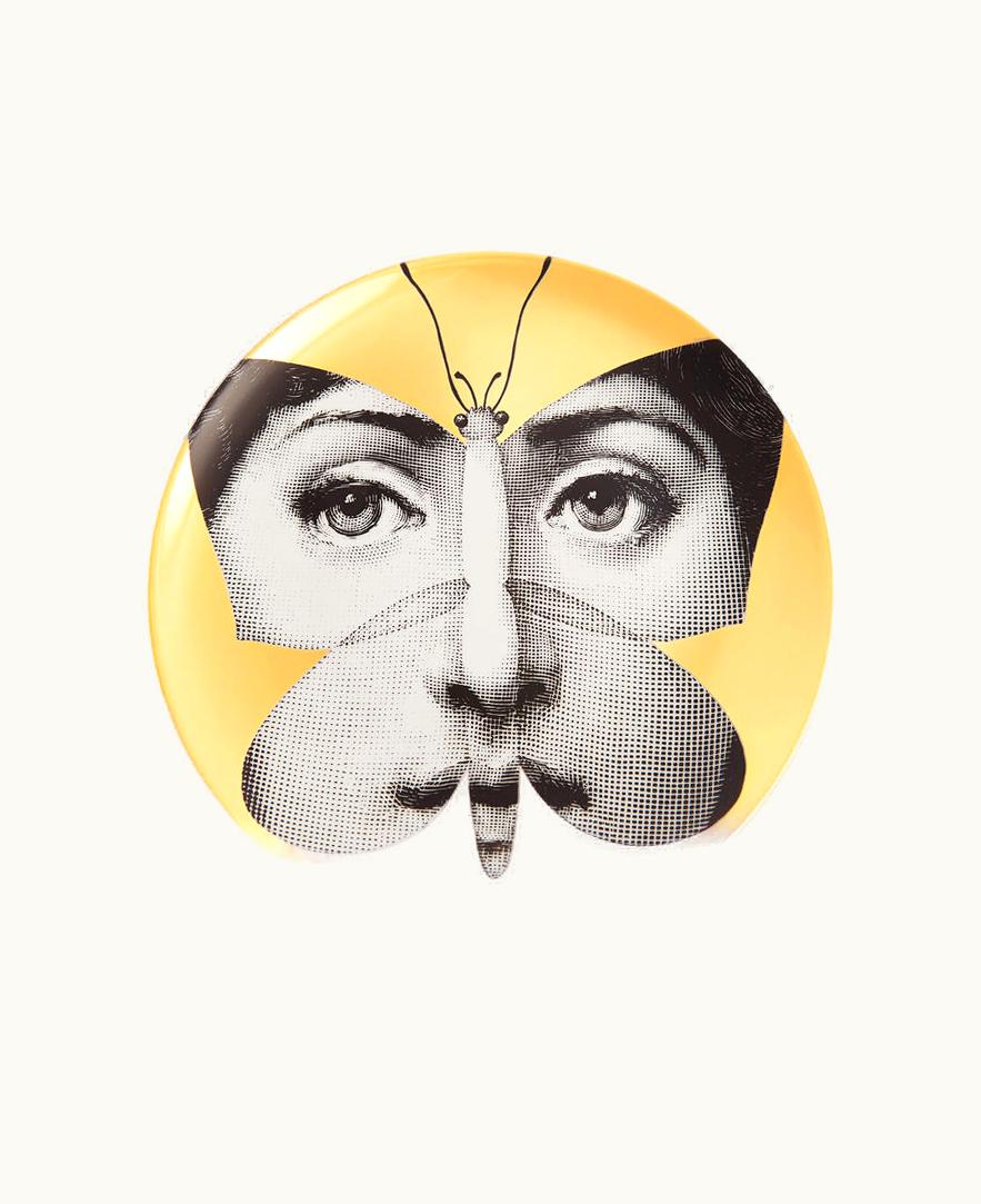 Fornasetti Fornasetti Wall Plate Tema E Variazioni N.96 In White / Black / Gold