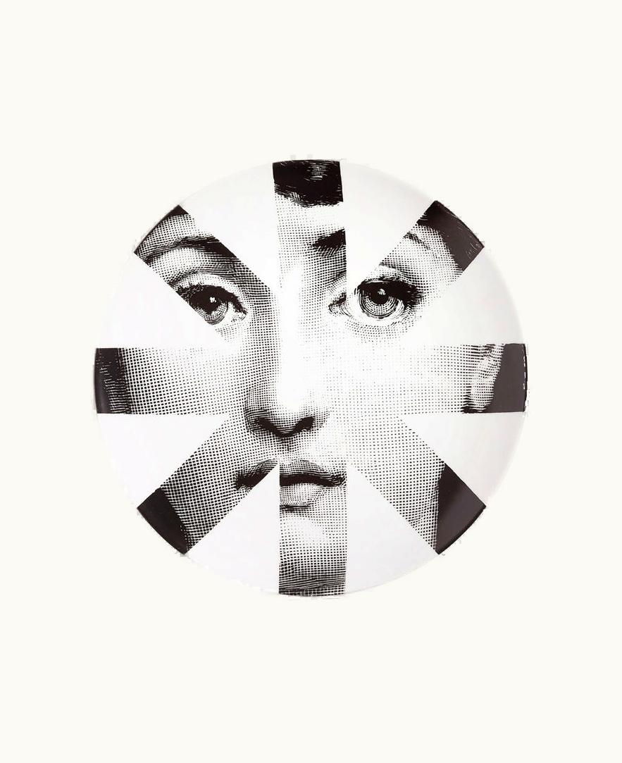 Fornasetti Fornasetti Wall Plate Tema E Variazioni N.48 In White / Black