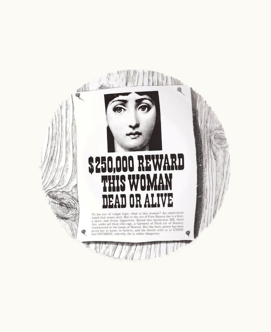 Fornasetti Fornasetti Wall Plate Tema E Variazioni N.170 In White / Black