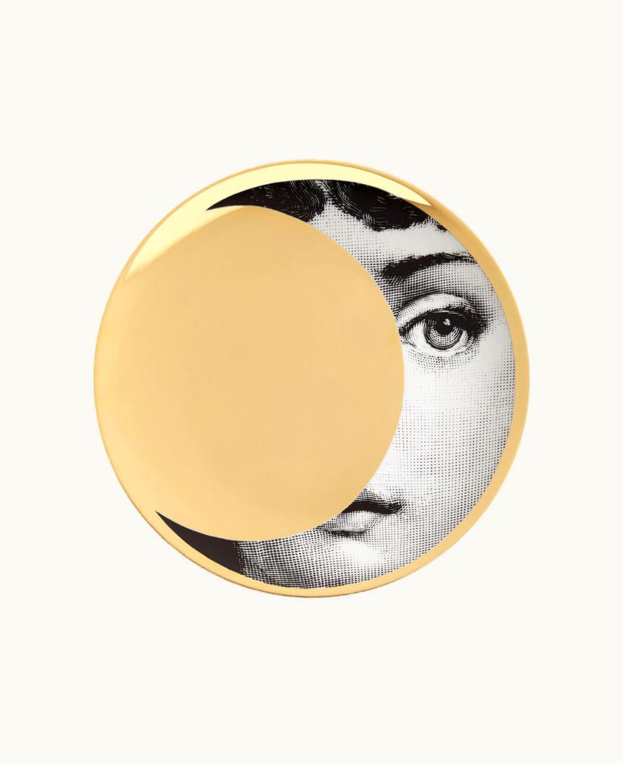 Fornasetti Fornasetti Wall Plate Tema E Variazioni N.39 In White / Black / Gold