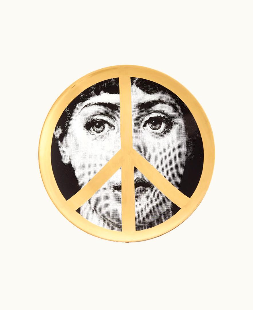 Fornasetti Fornasetti Wall Plate Tema E Variazioni N.347 In White / Black / Gold