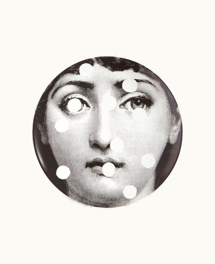 Fornasetti Fornasetti Wall Plate Tema E Variazioni N.27 In White / Black