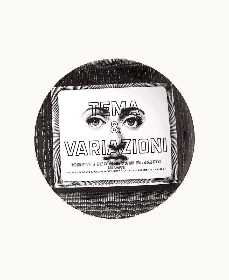 Fornasetti Fornasetti Wall Plate Tema E Variazioni N.283 In White / Black