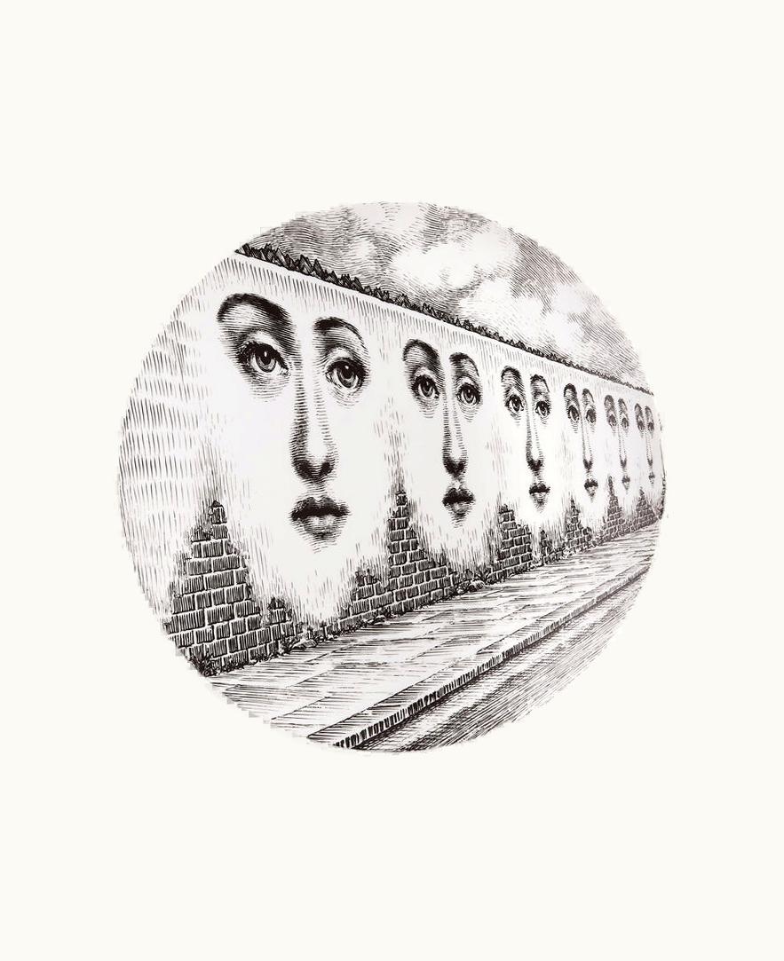 Fornasetti Fornasetti Wall Plate Tema E Variazioni N.299 In White / Black