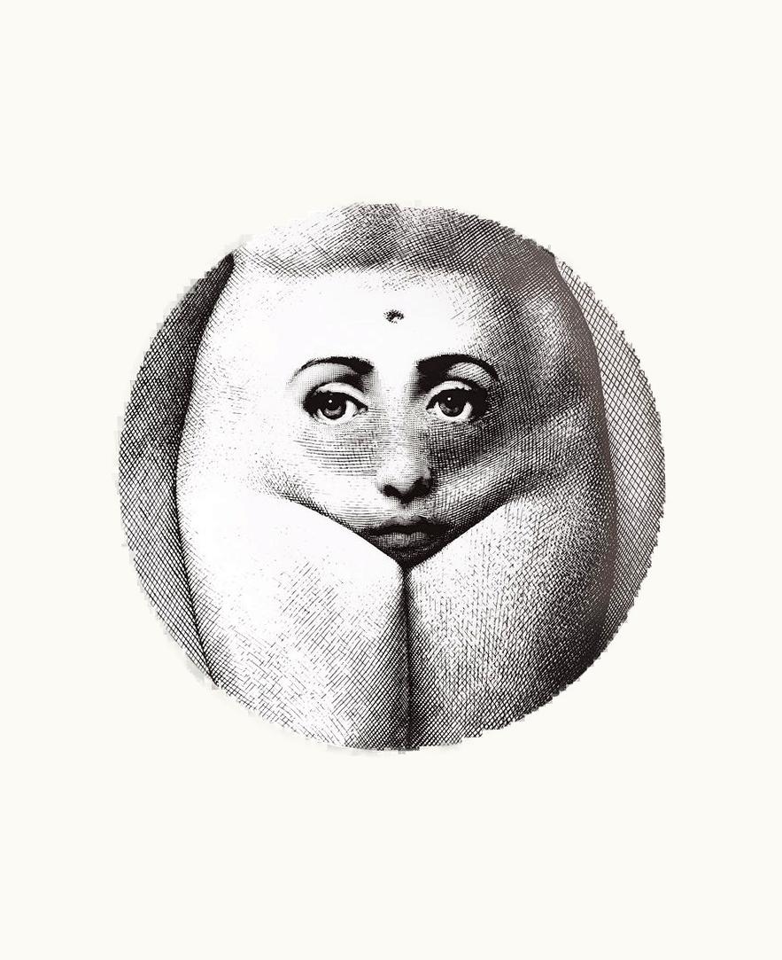 Fornasetti Fornasetti Wall Plate Tema E Variazioni N.281 In White / Black