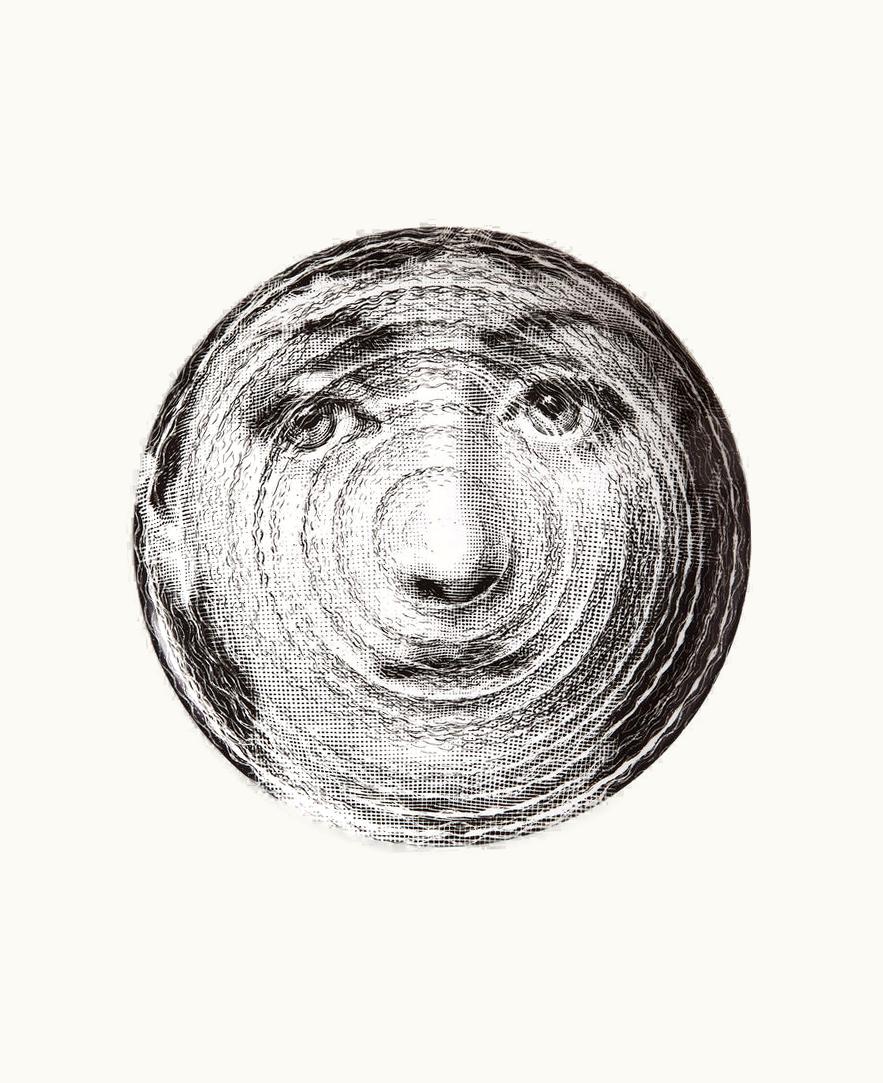 Fornasetti Fornasetti Wall Plate Tema E Variazioni N.188 In White / Black