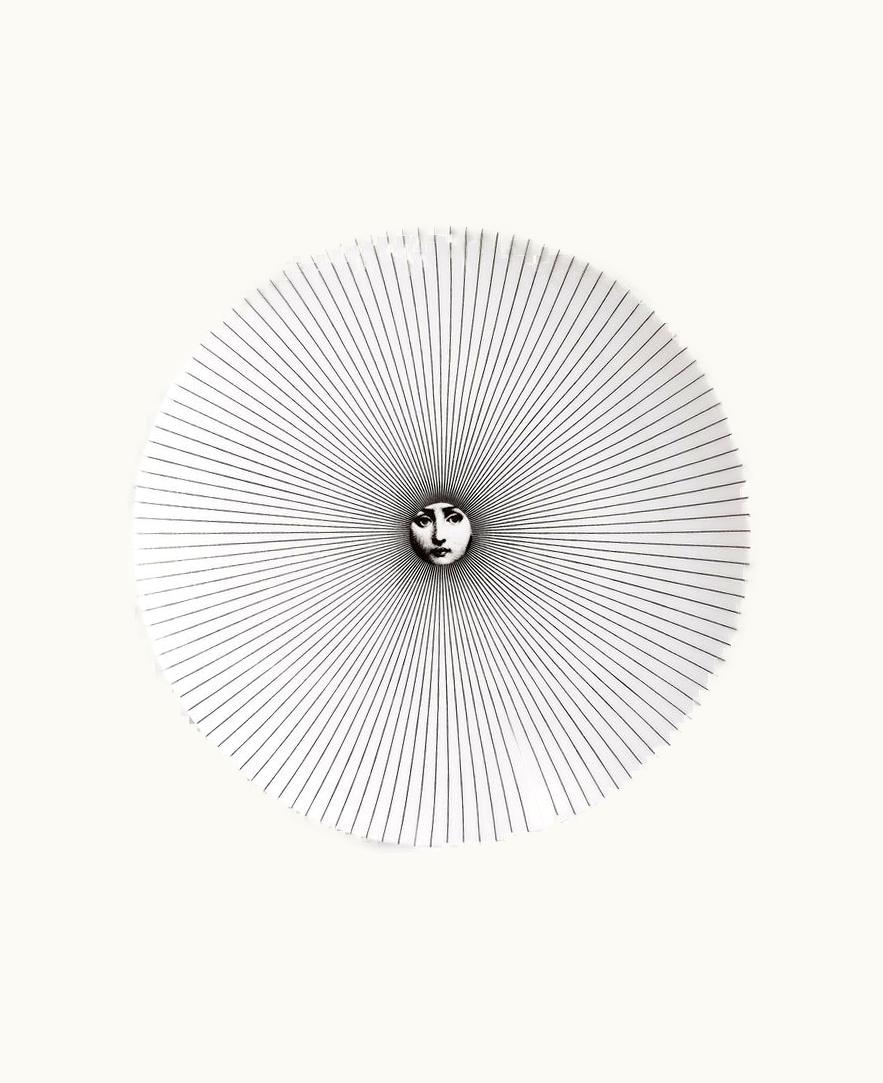 Fornasetti Fornasetti Wall Plate Tema E Variazioni N.320 In White / Black