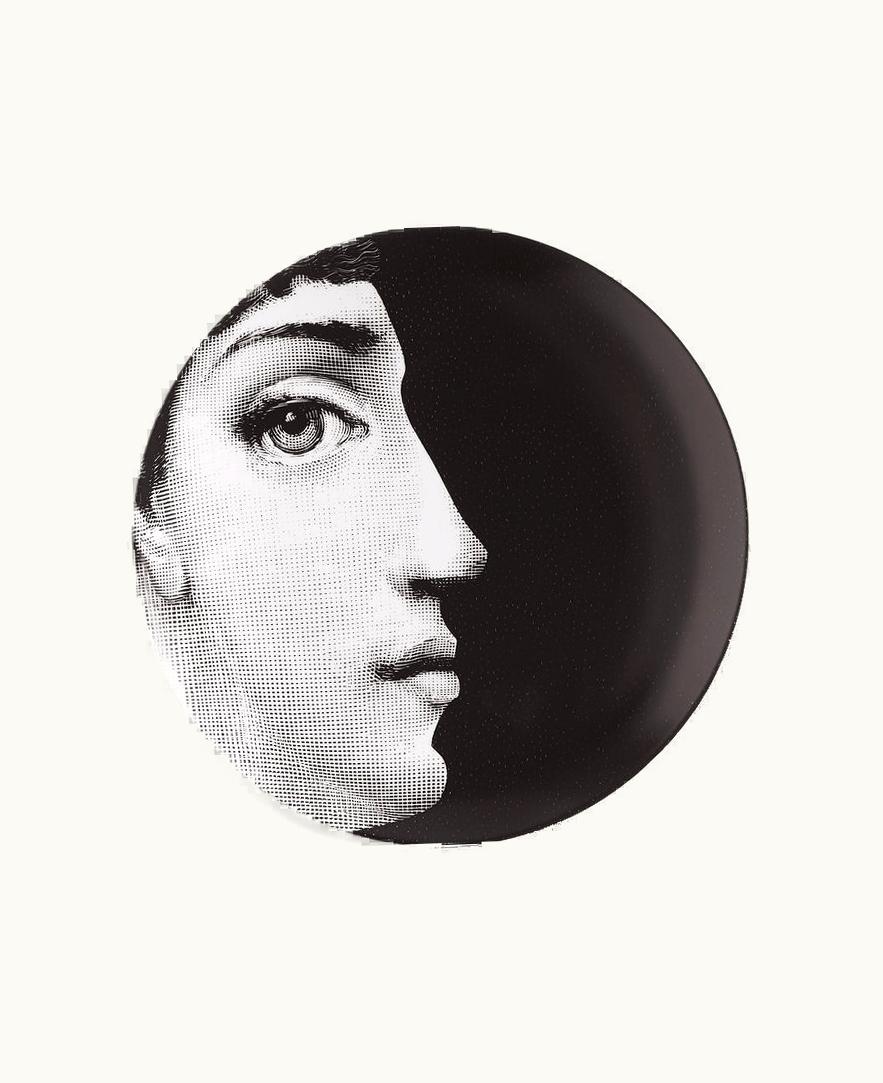Fornasetti Fornasetti Wall Plate Tema E Variazioni N.114 In White / Black