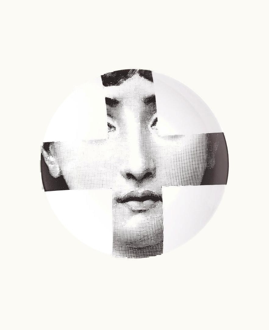 Fornasetti Fornasetti Wall Plate Tema E Variazioni N.151 In White / Black