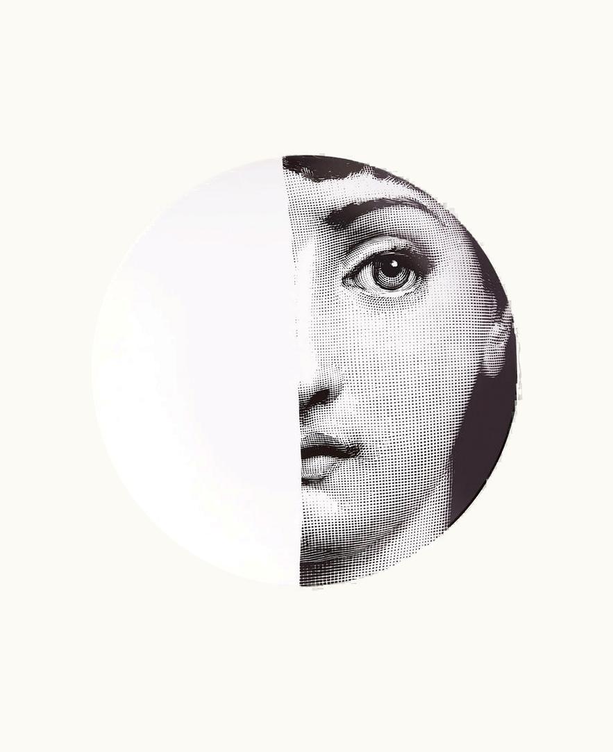 Fornasetti Fornasetti Wall Plate Tema E Variazioni N.31 In White / Black