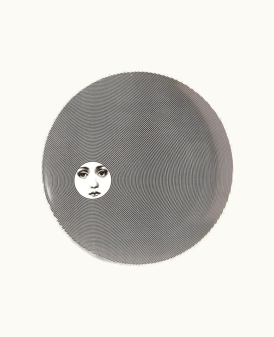 Fornasetti Fornasetti Wall Plate Tema E Variazioni N.322 In White / Black