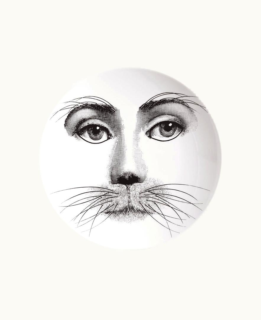 Fornasetti Fornasetti Wall Plate Tema E Variazioni N.311 In White / Black