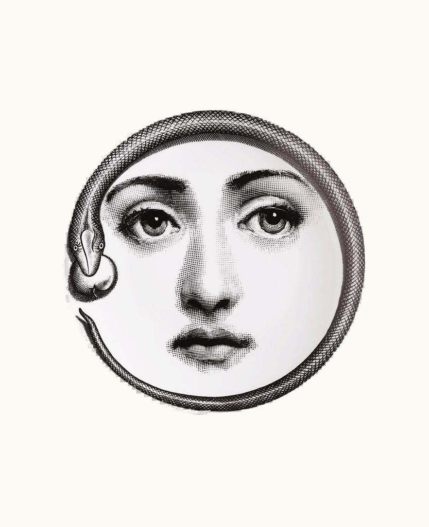 Fornasetti Fornasetti Wall Plate Tema E Variazioni N.159 In White / Black