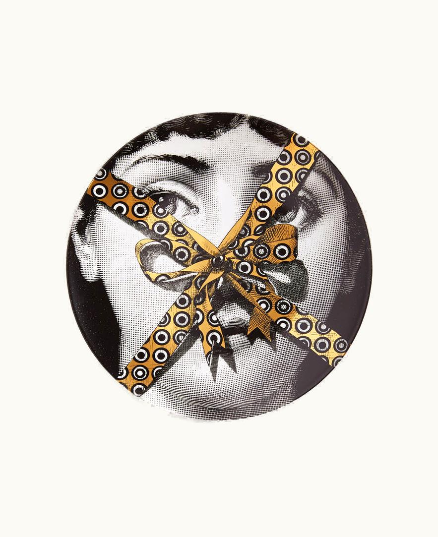 Fornasetti Fornasetti Wall Plate Tema E Variazioni N.379 In White / Black / Gold