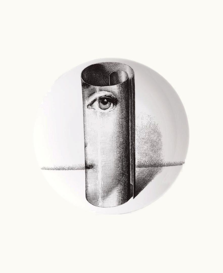 Fornasetti Fornasetti Wall Plate Tema E Variazioni N.199 In White / Black