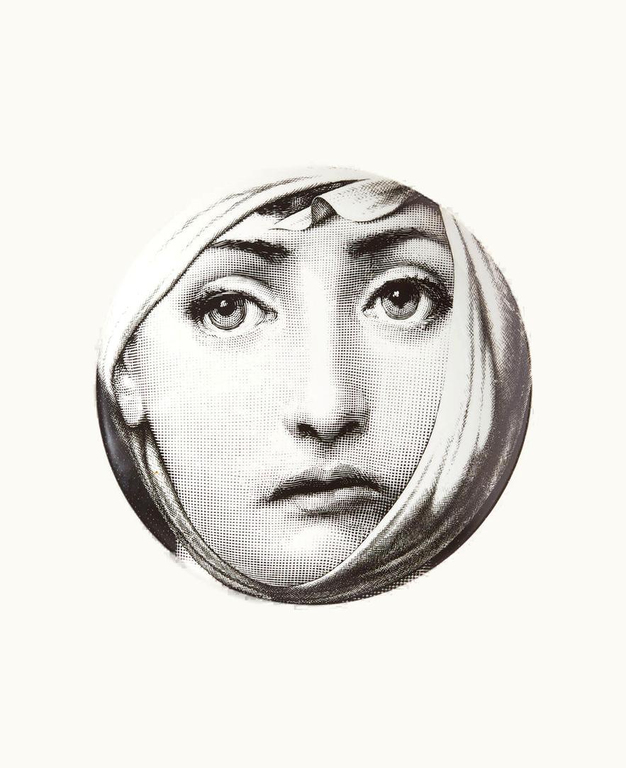 Fornasetti Fornasetti Wall Plate Tema E Variazioni N.148 In White / Black