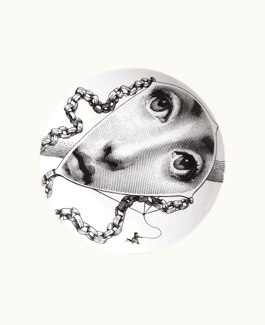 Fornasetti Fornasetti Wall Plate Tema E Variazioni N.289 In White / Black