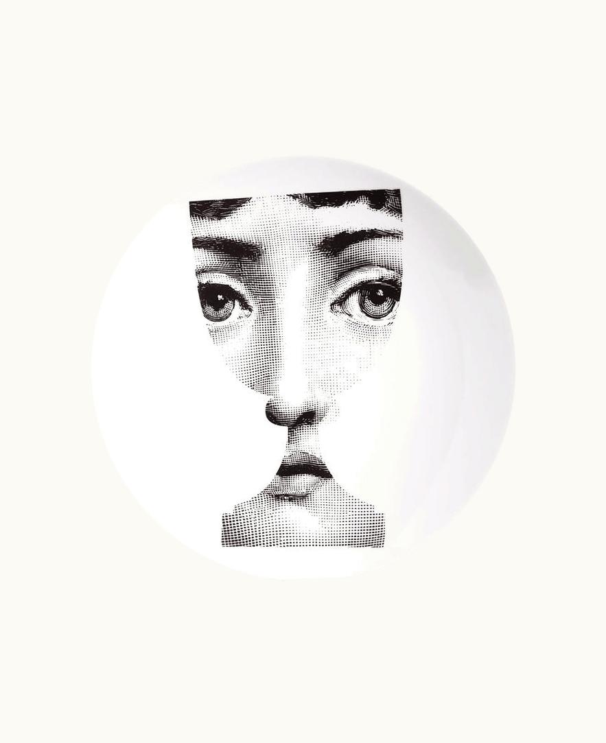 Fornasetti Fornasetti Wall Plate Tema E Variazioni N.51 In White / Black