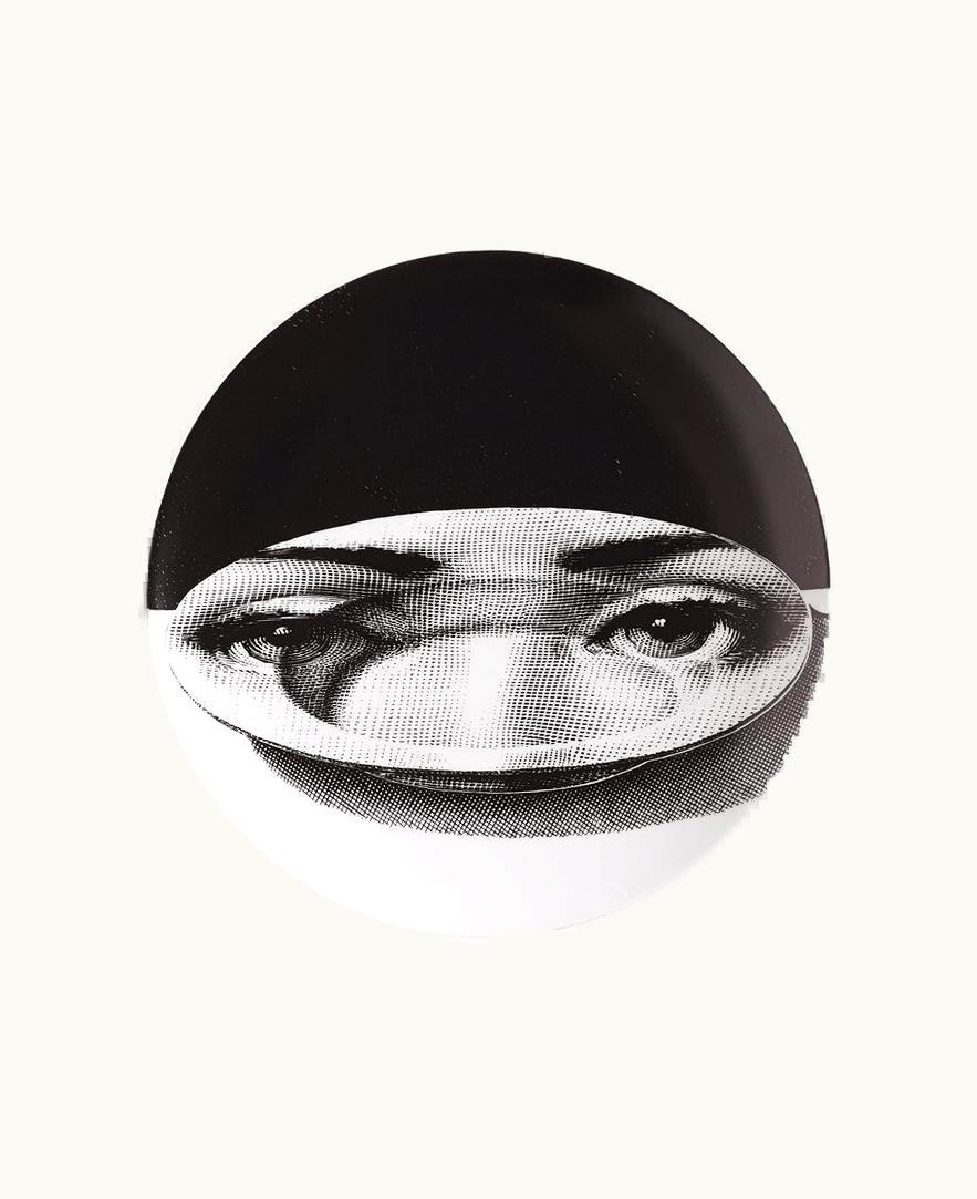 Fornasetti Fornasetti Wall Plate Tema E Variazioni N.118 In White / Black