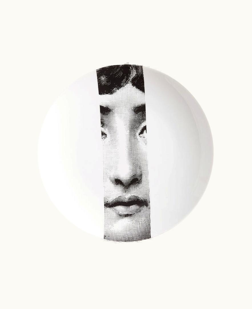 Fornasetti Fornasetti Wall Plate Tema E Variazioni N.33 In White / Black