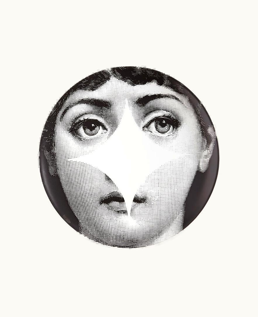 Fornasetti Fornasetti Wall Plate Tema E Variazioni N.42 In White / Black