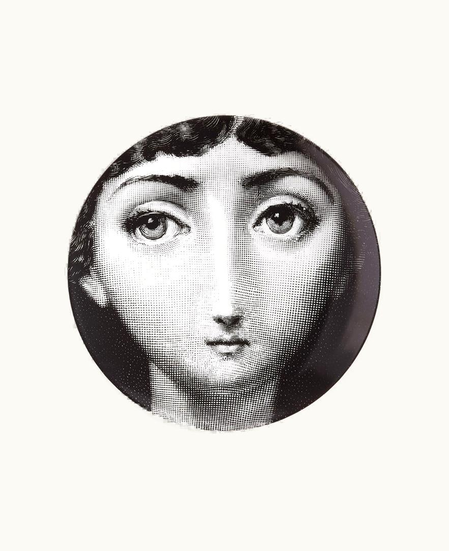 Fornasetti Fornasetti Wall Plate Tema E Variazioni N.97 In White / Black