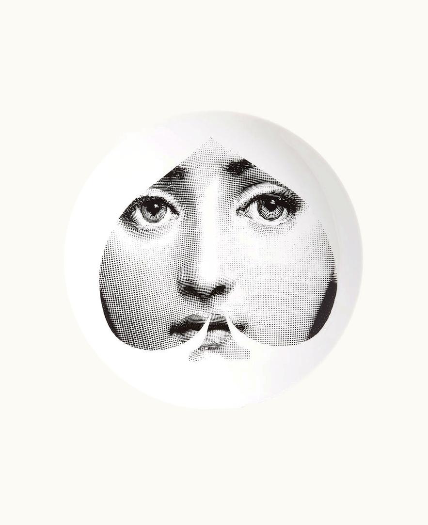 Fornasetti Fornasetti Wall Plate Tema E Variazioni N.68 In White / Black