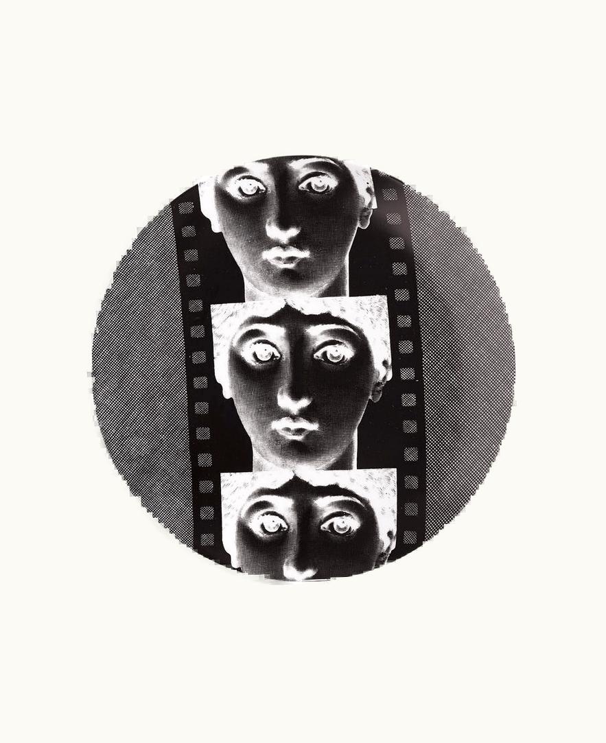 Fornasetti Fornasetti Wall Plate Tema E Variazioni N.272 In White / Black
