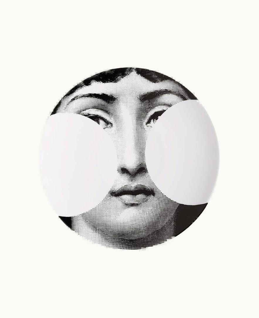 Fornasetti Fornasetti Wall Plate Tema E Variazioni N.149 In White / Black