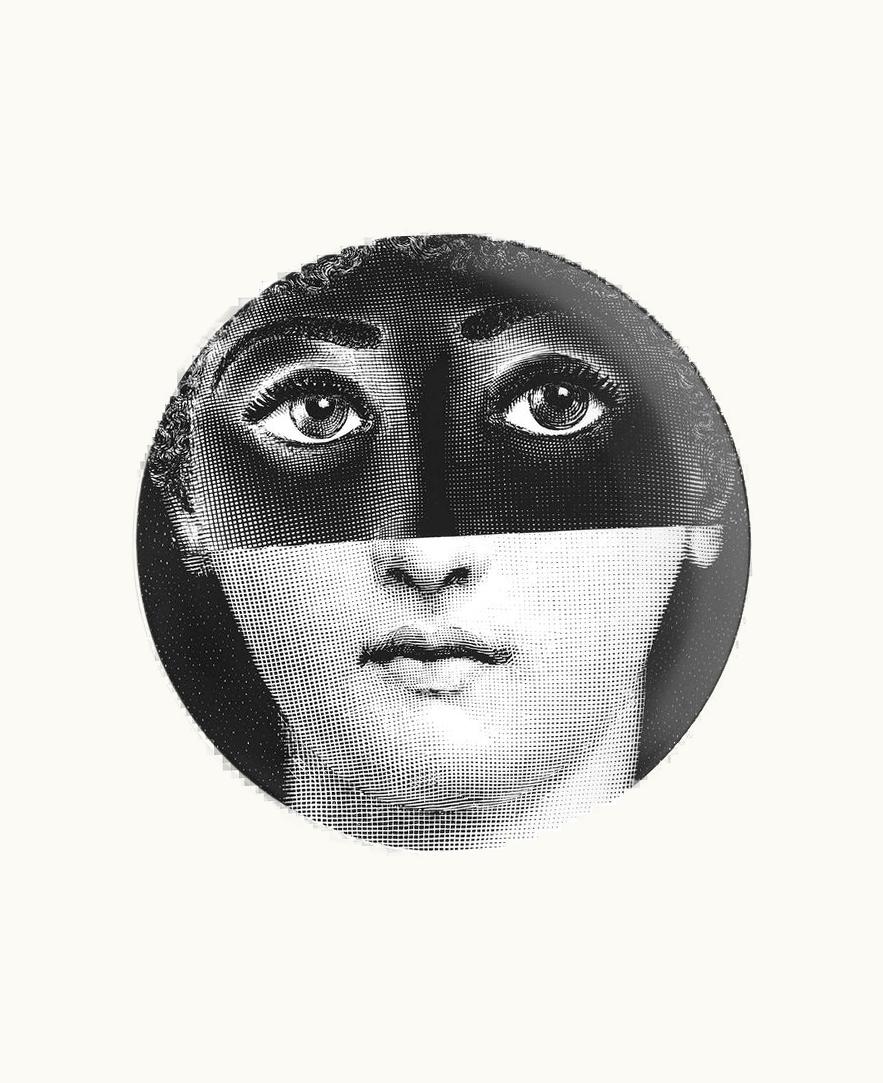 Fornasetti Fornasetti Wall Plate Tema E Variazioni N.225 In White / Black