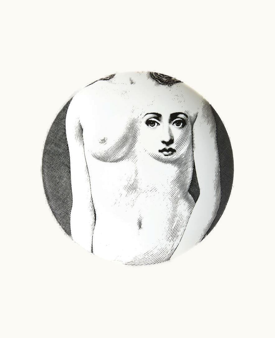 Fornasetti Fornasetti Wall Plate Tema E Variazioni N.308 In White / Black