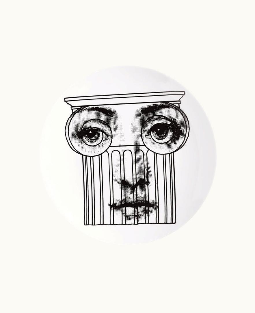 Fornasetti Fornasetti Wall Plate Tema E Variazioni N.278 In White / Black