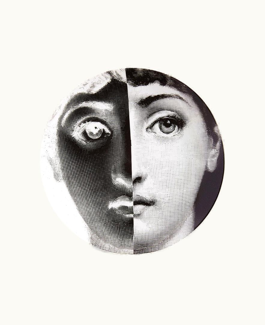 Fornasetti Fornasetti Wall Plate Tema E Variazioni N.86 In White / Black