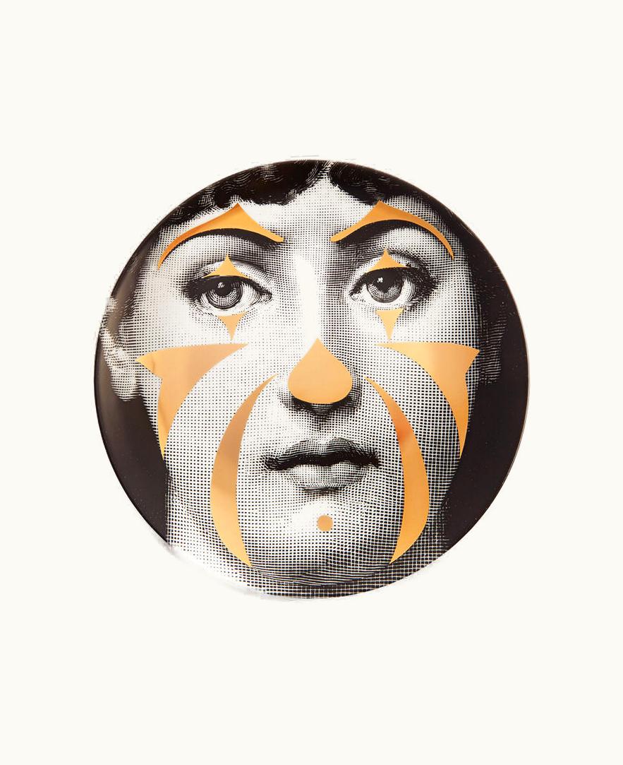 Fornasetti Fornasetti Wall Plate Tema E Variazioni N.122 In White / Black / Gold