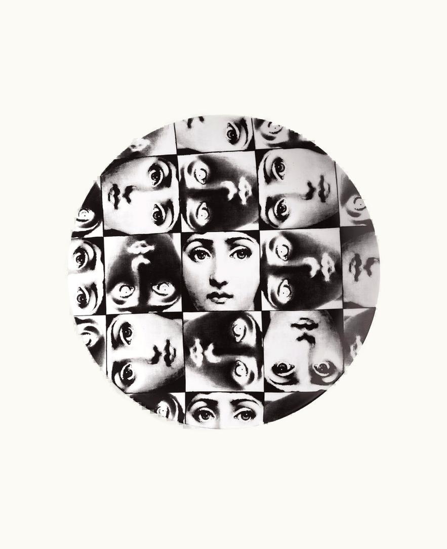 Fornasetti Fornasetti Wall Plate Tema E Variazioni N.275 In White / Black