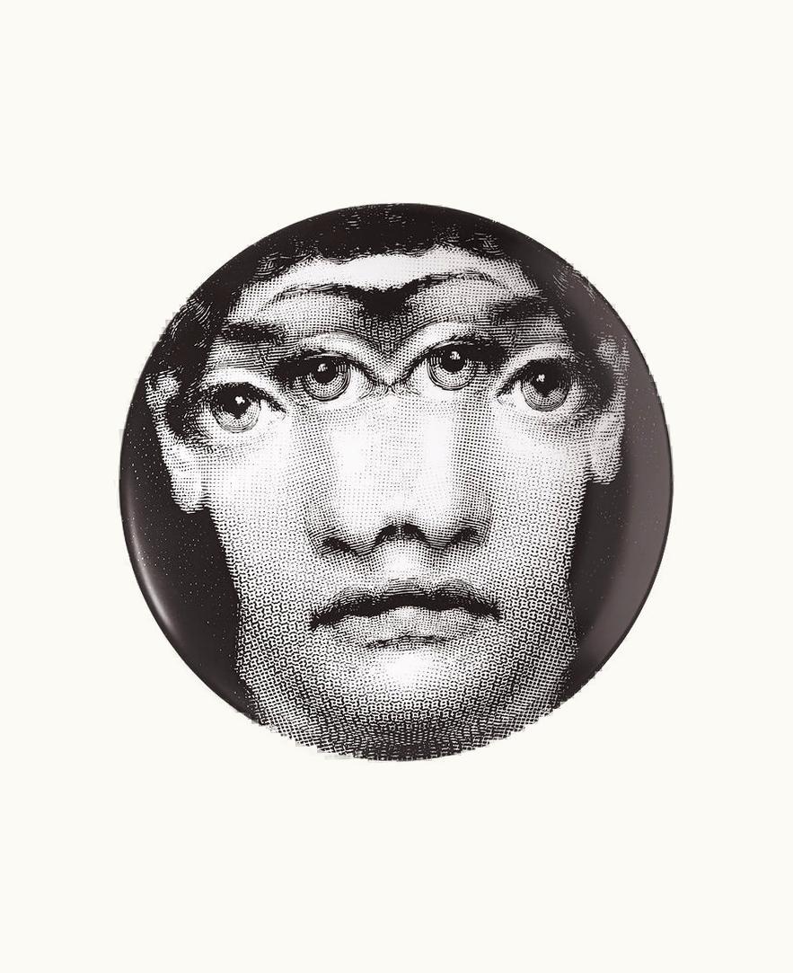 Fornasetti Fornasetti Wall Plate Tema E Variazioni N.79 In White / Black