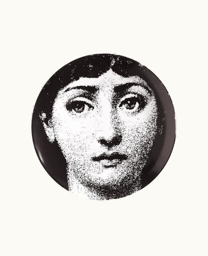 Fornasetti Fornasetti Wall Plate Tema E Variazioni N.75 In White / Black