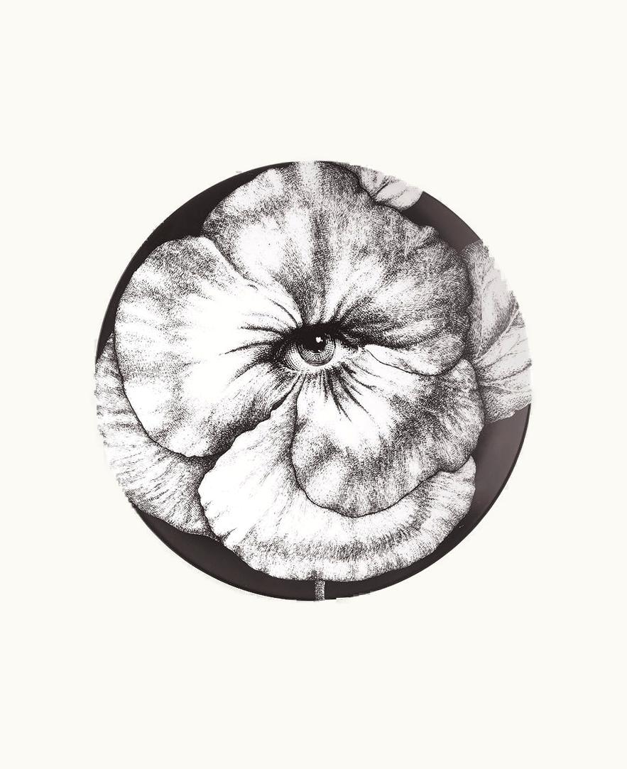 Fornasetti Fornasetti Wall Plate Tema E Variazioni N.92 In White / Black